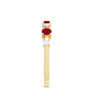 Natural Ruby Half Eternity Anniversary Ring with Diamond AAA - Rosec Jewels