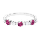 Rosec Jewels-Pink Tourmaline and Diamond Half Eternity Ring