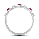 Rosec Jewels-Pink Tourmaline and Diamond Half Eternity Ring