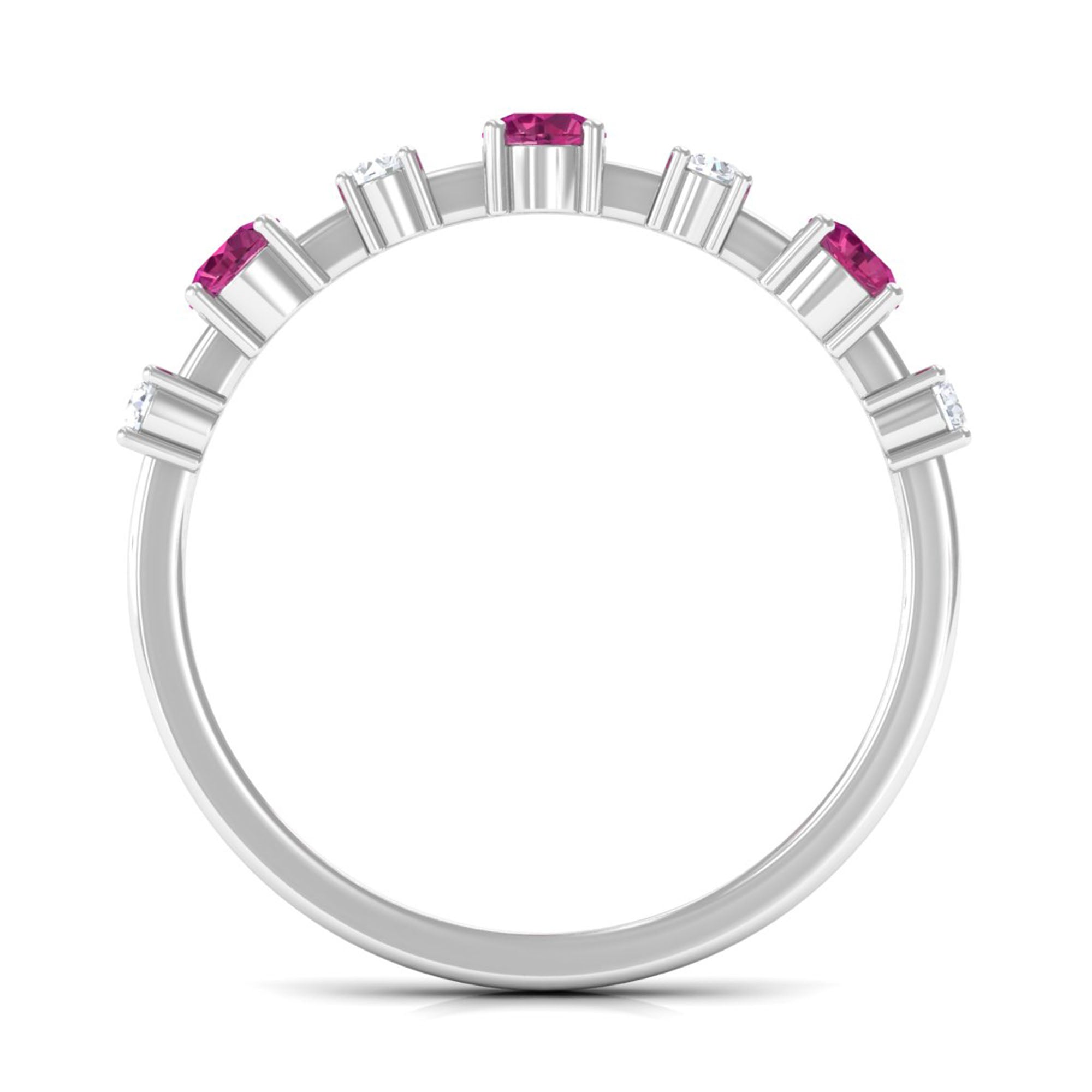 Rosec Jewels-Pink Tourmaline and Diamond Half Eternity Ring