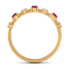 Rosec Jewels-Pink Tourmaline and Diamond Half Eternity Ring