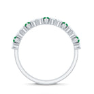 Natural Marquise Emerald Diamond Half Eternity Anniversary Ring with Certificate AAA - Rosec Jewels