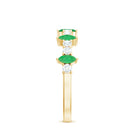 Natural Marquise Emerald Diamond Half Eternity Anniversary Ring with Certificate AAA - Rosec Jewels