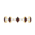 Natural Marquise Garnet Half Eternity Ring with Diamond AAA - Rosec Jewels