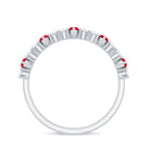 Natural Marquise Ruby Diamond Half Eternity Ring AAA - Rosec Jewels