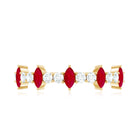 Natural Marquise Ruby Diamond Half Eternity Ring AAA - Rosec Jewels