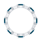Oval London Blue Topaz Full Eternity Band Ring with Diamond AAA - Rosec Jewels