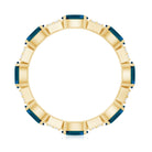 Oval London Blue Topaz Full Eternity Band Ring with Diamond AAA - Rosec Jewels