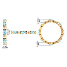 Real Aquamarine and Diamond Full Eternity Ring AAA - Rosec Jewels