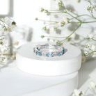 Real Aquamarine and Diamond Full Eternity Ring AAA - Rosec Jewels