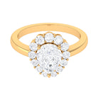 Zircon Teardrop Vintage Inspired Engagement Ring AAAA - Rosec Jewels