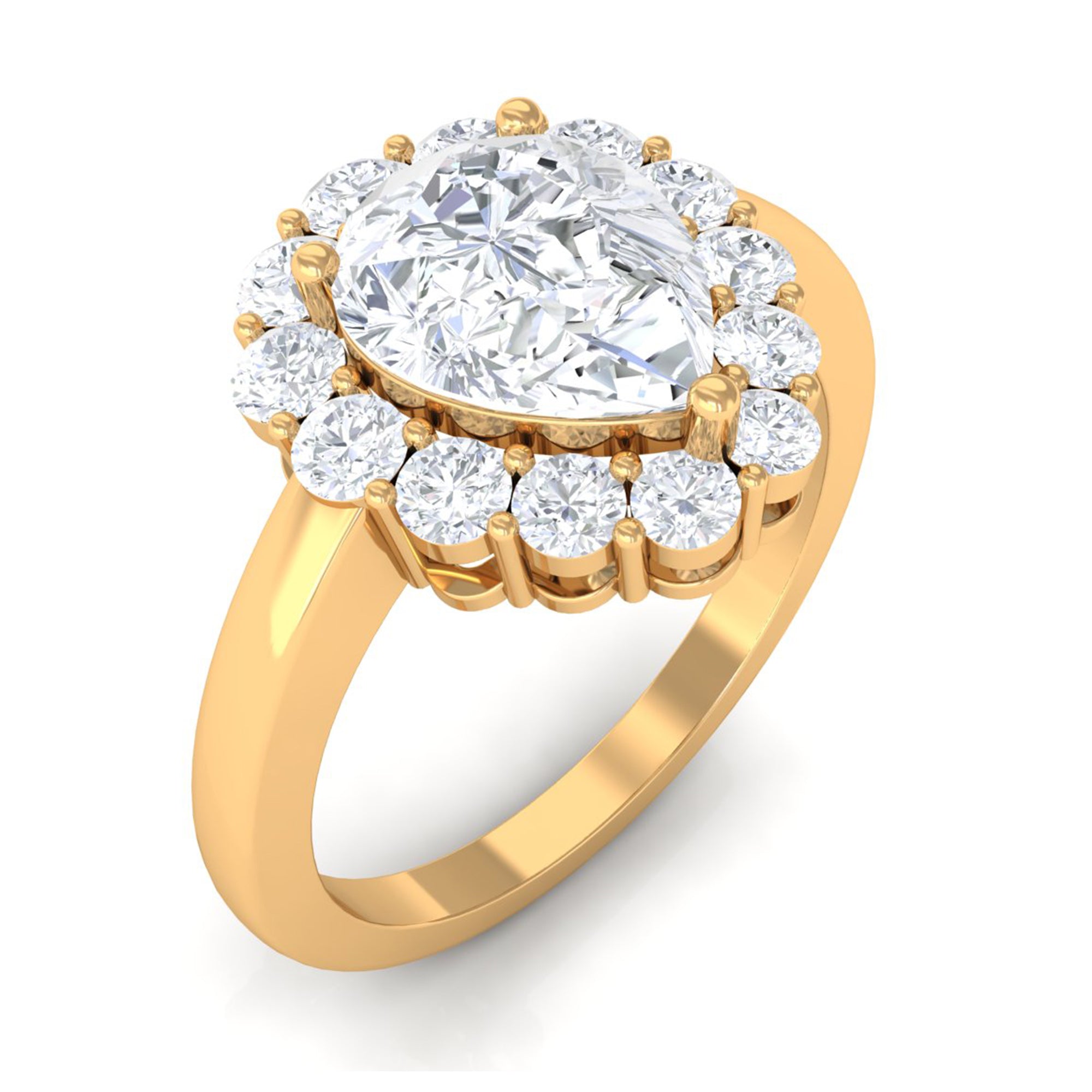 Zircon Teardrop Vintage Inspired Engagement Ring AAAA - Rosec Jewels