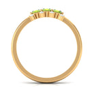 3/4 CT Oval Cut Peridot Three Stone Ring with Diamond Stones AAA - Rosec Jewels
