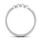 1 CT Oval Cut Moonstone Three Stone Ring with Diamond AAA - Rosec Jewels
