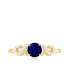 Real 0.9 Carat Blue Sapphire Infinity Promise Ring with Diamond AAA - Rosec Jewels