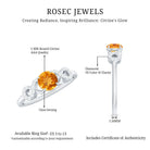 Certified Natural Citrine Infinity Promise Ring with Diamonds AAA - Rosec Jewels