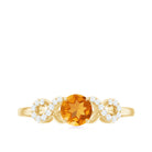 Certified Natural Citrine Infinity Promise Ring with Diamonds AAA - Rosec Jewels