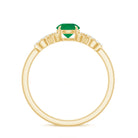 Rosec Jewels-Real Emerald Diamond Promise Engagement Ring with Criss Cross Shank