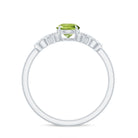 Half Carat Peridot Promise Ring with Diamond Infinity Knot AAA - Rosec Jewels