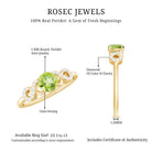 Half Carat Peridot Promise Ring with Diamond Infinity Knot AAA - Rosec Jewels