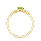 Half Carat Peridot Promise Ring with Diamond Infinity Knot AAA - Rosec Jewels