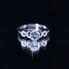 Rosec Jewels-Round Shape Aquamarine and Diamond Infinity Engagement Ring