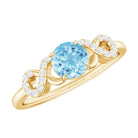 Rosec Jewels-Round Shape Aquamarine and Diamond Infinity Engagement Ring
