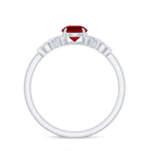 Certified 0.6 Carat Lab Grown Ruby Promise Ring with Diamond Infinity Knot AAAA - Rosec Jewels