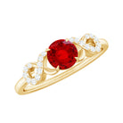 Certified 0.6 Carat Lab Grown Ruby Promise Ring with Diamond Infinity Knot AAAA - Rosec Jewels