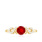 Certified 0.6 Carat Lab Grown Ruby Promise Ring with Diamond Infinity Knot AAAA - Rosec Jewels