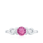 Solitaire Pink Tourmaline Infinity Promise Ring with Diamond AAA - Rosec Jewels