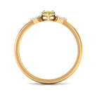 1 CT Marquise Cut Peridot Promise Ring with Diamond Stones AAA - Rosec Jewels