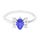 1 CT Marquise Cut Tanzanite and Diamond Promise Ring AAA - Rosec Jewels