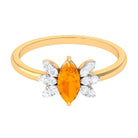 3/4 Ct Marquise Fire Opal and Diamond Engagement Ring AAA - Rosec Jewels