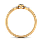 1 CT Claw Set Marquise Black Spinel and Diamond Promise Ring AAA - Rosec Jewels