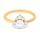 1.25 CT Moonstone and Diamond Floral Engagement Ring AAA - Rosec Jewels