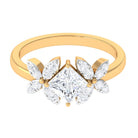 Zircon Floral Inspired Engagement Ring AAAA - Rosec Jewels
