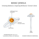 Natural Citrine Diamond Flower Engagement Ring with Certificate AAA - Rosec Jewels