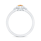 Natural Citrine Diamond Flower Engagement Ring with Certificate AAA - Rosec Jewels