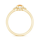 Natural Citrine Diamond Flower Engagement Ring with Certificate AAA - Rosec Jewels