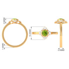 0.50 CT Vintage Inspired Peridot Engagement Ring with Diamond AAA - Rosec Jewels