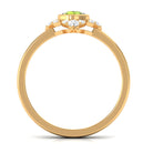 0.50 CT Vintage Inspired Peridot Engagement Ring with Diamond AAA - Rosec Jewels