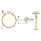 Bezel Set Aquamarine and Diamond Flower Engagement Ring with Certificate AAA - Rosec Jewels