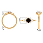 Real 6mm Garnet Princess Cut Engagement Ring with Diamond AAA - Rosec Jewels