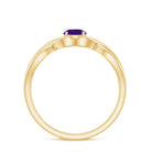 Solitaire Amethyst Crossover Engagement Ring AAA - Rosec Jewels