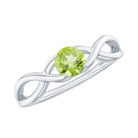 Rosec Jewels-Natural Half Carat Peridot Promise Ring with Crossover Shank