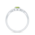Rosec Jewels-Natural Half Carat Peridot Promise Ring with Crossover Shank