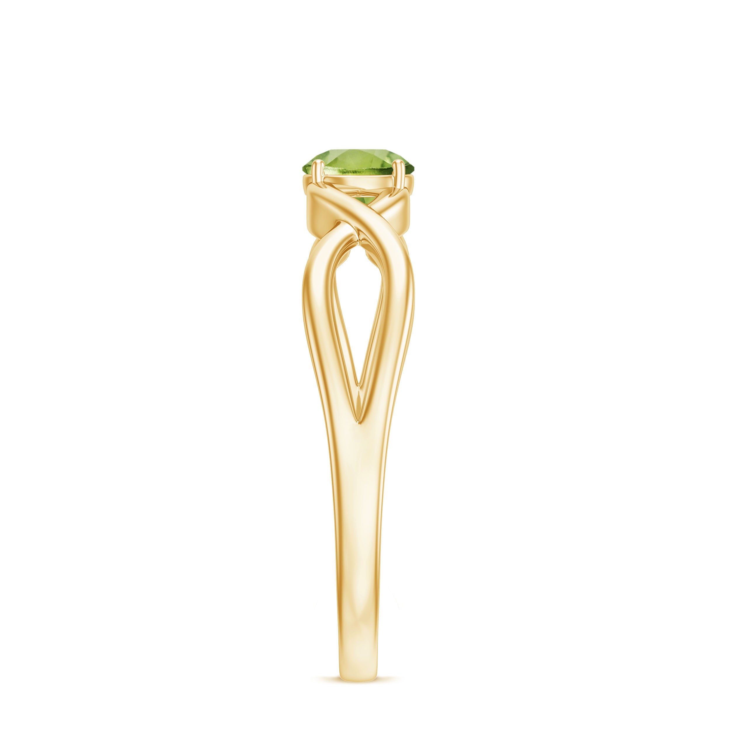 Rosec Jewels-Natural Half Carat Peridot Promise Ring with Crossover Shank