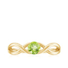 Rosec Jewels-Natural Half Carat Peridot Promise Ring with Crossover Shank