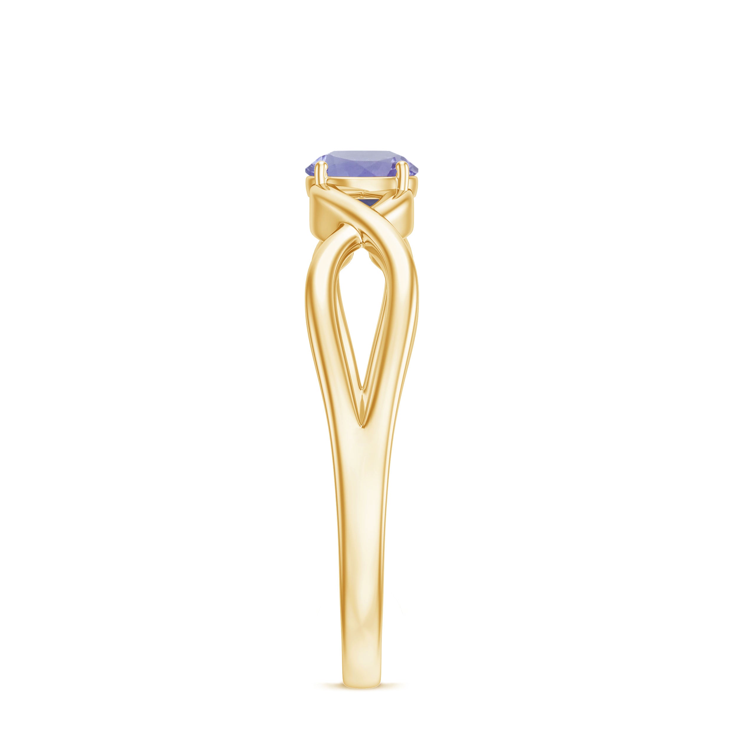 Rosec Jewels-Genuine Tanzanite Promise Ring with Crossover Shank